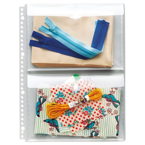 ライオン事務器　ポッケ　de　整理　A4タテ　2・4・30穴　片面2ポケット　マチ・フタ付　NP-2M　1パック（2枚）（ご注文単位1パック）【直送品】