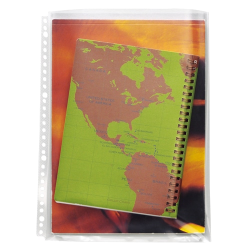 ライオン事務器　クリアーポケット　A4タテ　2・4・30穴　底マチ付　CL-303M　1パック（5枚）（ご注文単位1パック）【直送品】