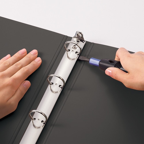 ライオン事務器　マニュアルまるごとファイル　A4タテ　4穴　10ポケット付属　背幅55mm　レッド　MF-443　1冊（ご注文単位1冊）【直送品】