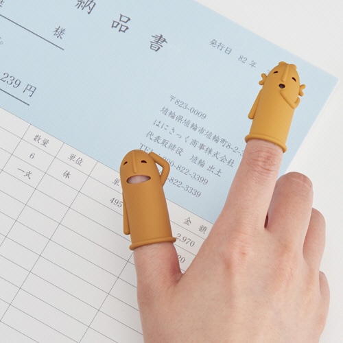 ライオン事務器 はにわ型指サック はにさっく 大・小 HA-205 1パック(2個)(ご注文単位1パック)【直送品】