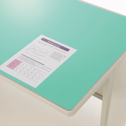 ライオン事務器　デスクマット　アクリル製　硬質透明タイプ　ダブル（グリーンマット付）　1045×620×1.8mm　No.6　1枚（ご注文単位1枚）【直送品】