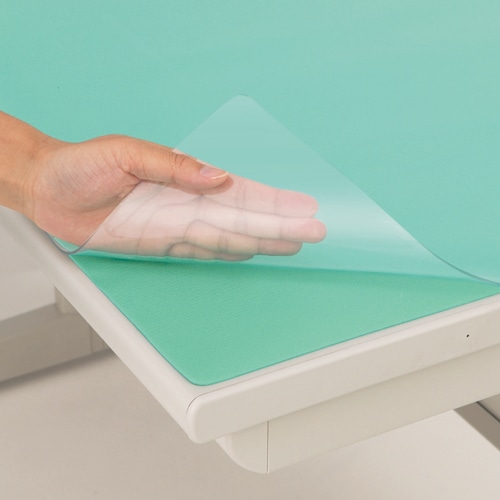 ライオン事務器 デスクマット PVC製 光沢仕上 ダブル(グリーンマット付) 1190×590×1.8mm No.126N 1枚(ご注文単位1枚)【直送品】