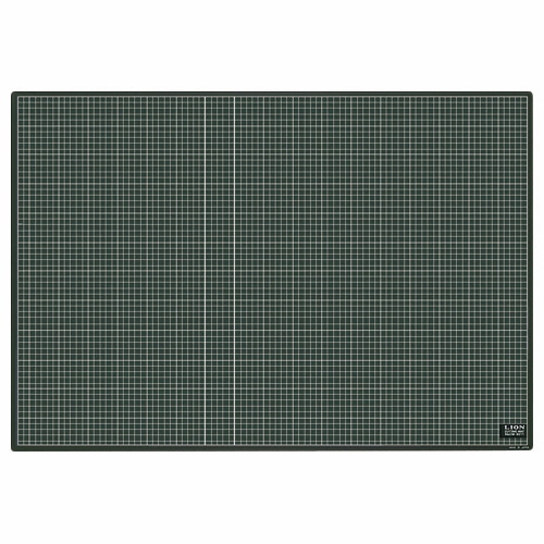 ライオン事務器　カッティングマット　再生PVC製　両面使用　900×620×3mm　黒／黒　CM-9011　1枚（ご注文単位1枚）【直送品】