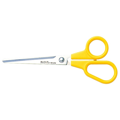 ライオン事務器 ステンレスはさみ 刃渡り63mm 黄 AY-150 1本(ご注文単位1本)【直送品】