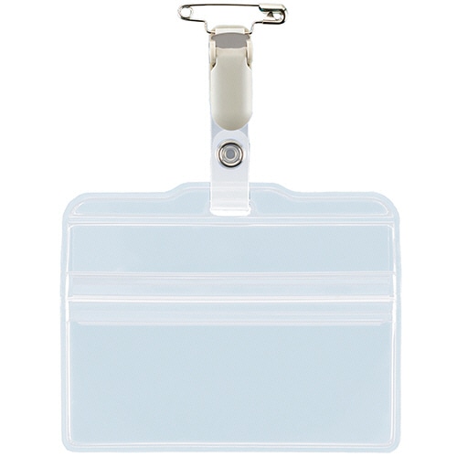 ライオン事務器　チャック式名札　ヨコ型　ソフトタイプ　取付用クリップ付　N-67K　1個（ご注文単位1個）【直送品】
