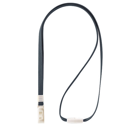 ライオン事務器　名札用ストラップ　グレー　N-7P　1本（ご注文単位1本）【直送品】