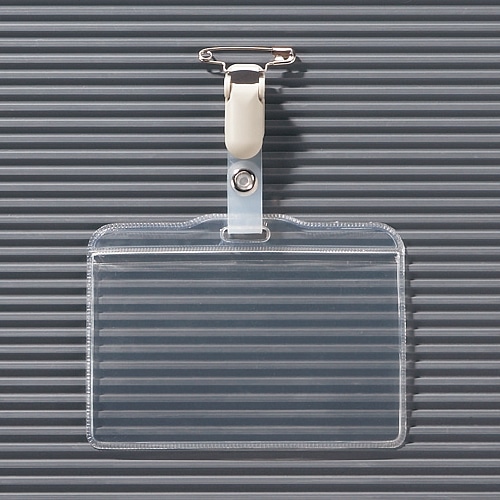 ライオン事務器　タッグ名札　ヨコ型　ソフトタイプ　取付用クリップ付　N73K-10P　1パック（10個）（ご注文単位1パック）【直送品】