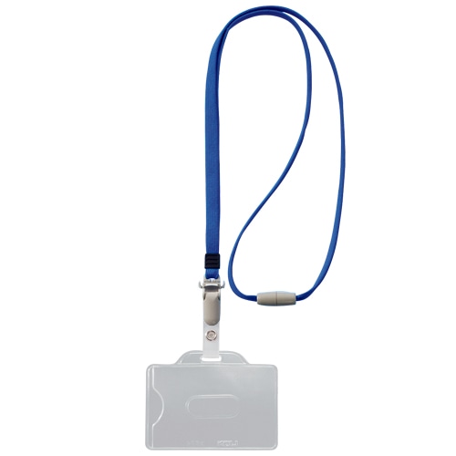 ライオン事務器　つりさげIDカード用名札　ヨコ型　ソフトタイプ　平ひも　ブルー　N-211DR　1個（ご注文単位1個）【直送品】