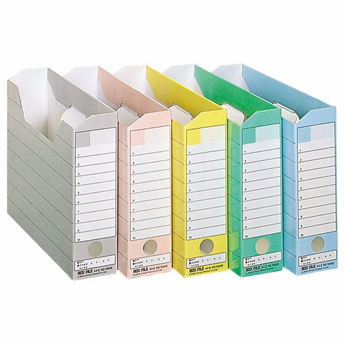 ライオン事務器 ボックスファイル ダンボール製 A4ヨコ 背幅78mm 黄 No.1080E 1冊(ご注文単位1冊)【直送品】