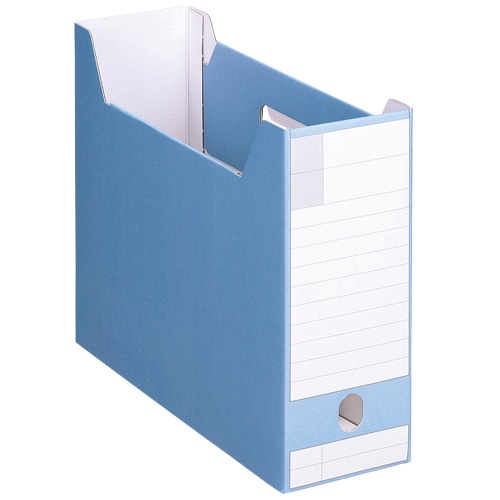 ライオン事務器 ボックスファイル ダンボール製 A4ヨコ 背幅102mm ブルー BF-632D 1冊(ご注文単位1冊)【直送品】