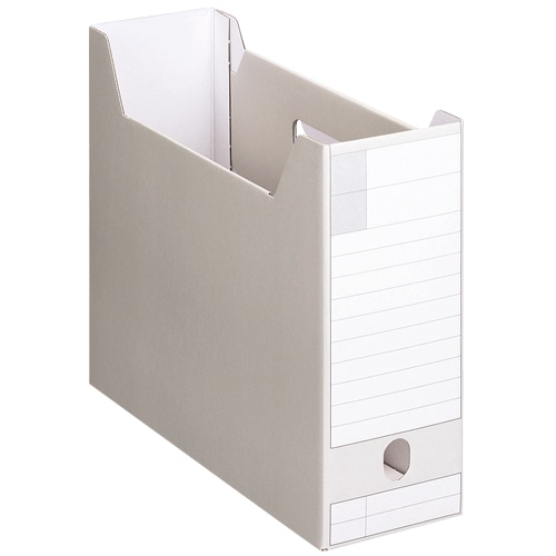 ライオン事務器 ボックスファイル ダンボール製 A4ヨコ 背幅102mm グレー BF-632D 1冊(ご注文単位1冊)【直送品】