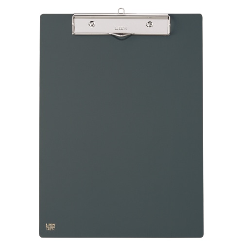 ライオン事務器 PETカラー用箋挟 A4タテ ダークグレー No.220K 1枚(ご注文単位1枚)【直送品】