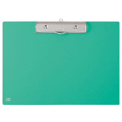 ライオン事務器 PETカラー用箋挟 A4ヨコ グリーン No.221K 1枚(ご注文単位1枚)【直送品】