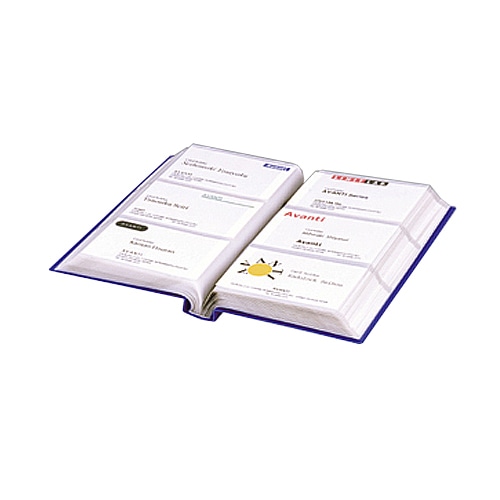 リヒトラブ カードホルダー(カドロック&SEIHON) W120×D27×H192mm 240カード ヨコ入れ 青 A-4103-8 1冊(ご注文単位1冊)【直送品】