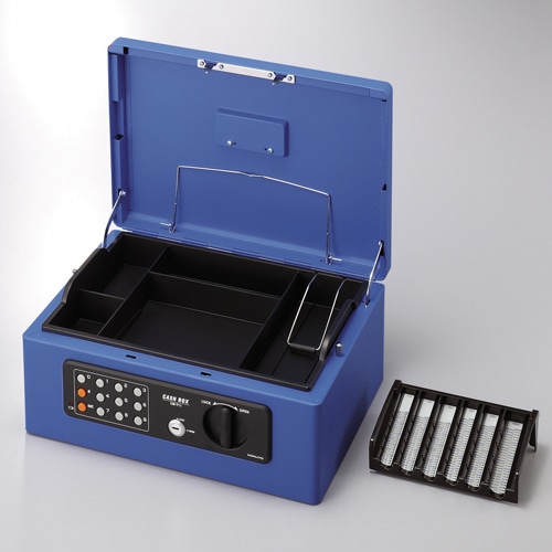 コクヨ 手提げ金庫(テンキー付) A4 W357×D259×H152mm 青 CB-T11B 1台(ご注文単位1台)【直送品】