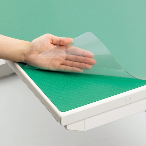 ライオン事務器　バイオマスデスクマット　バイオマス配合再生塩ビPBKタイプ　ダブル（グリーンマット付）　990×690×1.2mm　No.107-PBK　1枚（ご注文単位1枚）【直送品】