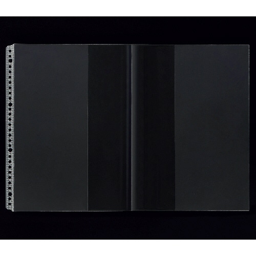 ライオン事務器　クリアーポケット（二つ折り）　A4タテ（見開きA3）　2・4・30穴　台紙なし　CL-303F　1パック（10枚）（ご注文単位1パック）【直送品】