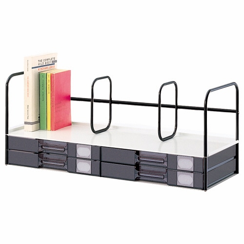 ライオン事務器　引出し付本立　W667×D243×H274mm　引出しA4ヨコ2段2列　L-40　1台（ご注文単位1台）【直送品】