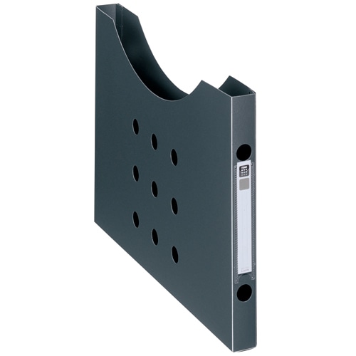 ライオン事務器 ボックスファイル(ノイル) スリムタイプ A4ヨコ 背幅25mm ブラック BF-12n 1個(ご注文単位1個)【直送品】