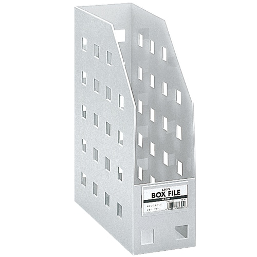 ライオン事務器 ボックスファイル A4タテ 背幅102mm ライトグレー BF-33M 1個(ご注文単位1個)【直送品】