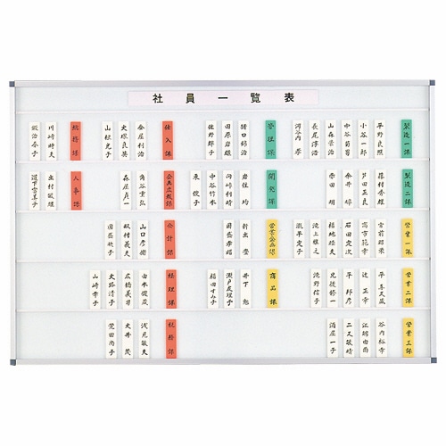 ライオン事務器　社員一覧表　190枚5段用　W900×H600×D20mm　No.190N　1枚（ご注文単位1枚）【直送品】
