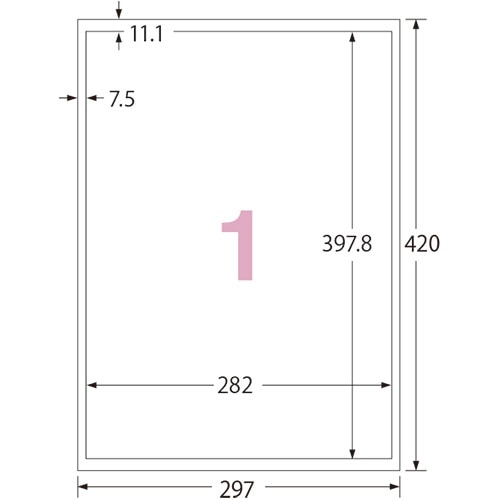 エーワン　屋外でも使えるサインラベルシール［レーザープリンタ］　つなげて大きく貼れるタイプ　ツヤ消しフィルム・ホワイト　A3　ノーカット　31182　1冊（4シート）（ご注文単位1冊）【直送品】