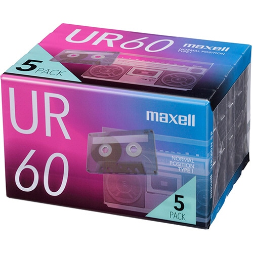 マクセル　音楽用カセットテープ「UR」　60分　UR-60N5P　1パック（5巻）（ご注文単位1パック）【直送品】