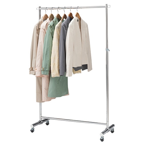 YAMAZEN 頑丈ハンガー シングルタイプ クロムシルバー APS-S(CH) 1台(ご注文単位1台)【直送品】