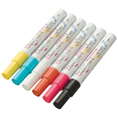 馬印　グラスボードマーカー　6色セット　BGB-6PS　1パック（ご注文単位1パック）【直送品】