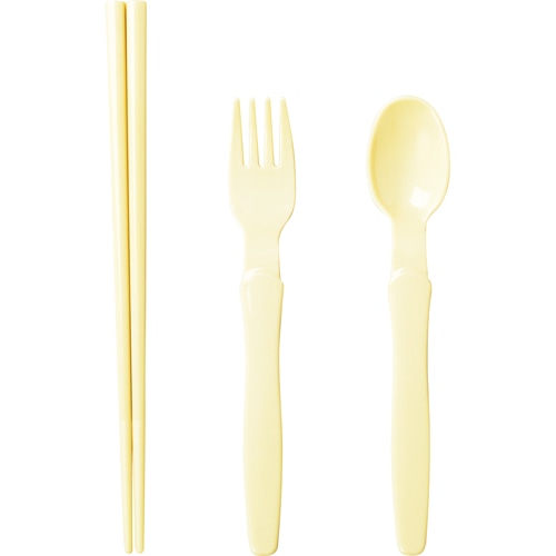 小森樹脂　箸・スプーン・フォークセット　ナチュラル　1セット（ご注文単位1セット）【直送品】