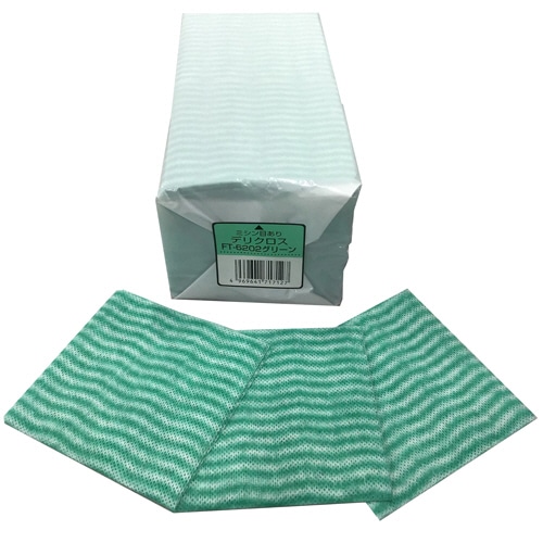 東京メディカル　デリクロス　20×20cm　グリーン　FT-6202　1パック（100枚）（ご注文単位1パック）【直送品】