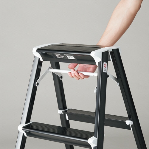 長谷川工業 アルミ踏み台 SKIT STEP 3段 ブラック SK2.0-08BK 1台(ご注文単位1台)【直送品】