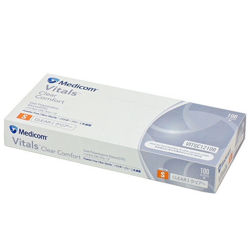 メディコム・ジャパン バイタル CPEグローブ クリアー S VITGC1210B 1箱(100枚)(ご注文単位1箱)【直送品】