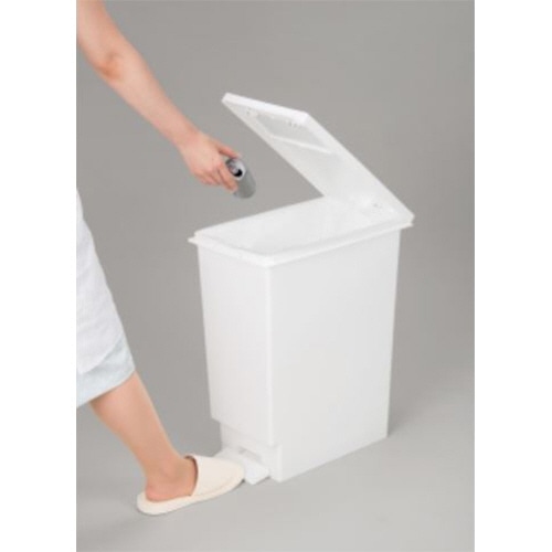 新輝合成 ユニード プッシュ&ペダル 45L ホワイト DS-453-045-8 1個(ご注文単位1個)【直送品】