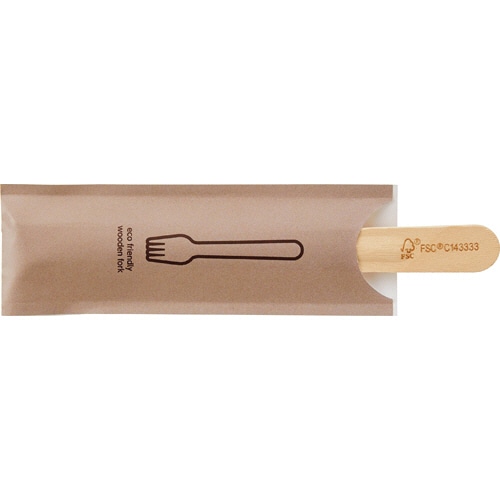 ストリックスデザイン 木製フォーク 紙袋入 SD-736 1パック(80本)(ご注文単位1パック)【直送品】
