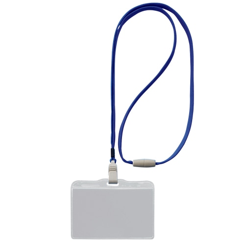 ライオン事務器　つりさげ名札　ヨコ型　ソフトタイプ　平ひも　ブラック　N-73ER　1個（ご注文単位1個）【直送品】