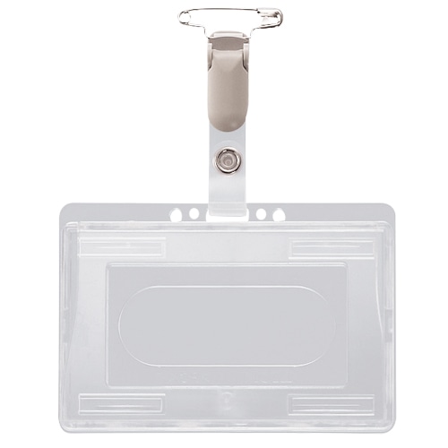 ライオン事務器　ツインIDカード専用名札　ヨコ型　ハードタイプ　クリップ付　N-216　1個（ご注文単位1個）【直送品】