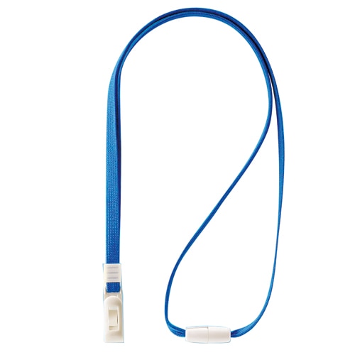 ライオン事務器　名札用ストラップ　ブルー　N-7P　1本（ご注文単位1本）【直送品】