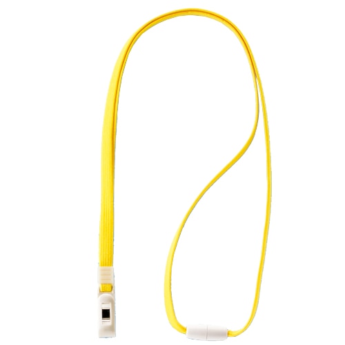 ライオン事務器 名札用ストラップ イエロー N-7P 1本(ご注文単位1本)【直送品】