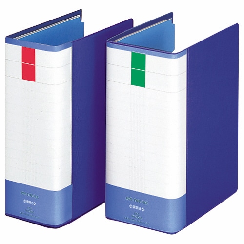 ライオン事務器　パイプ式ファイル（環境）　両開き　B5タテ　1000枚収容　100mmとじ　背幅121mm　ブルー　No.7105RK　1冊（ご注文単位1冊）【直送品】