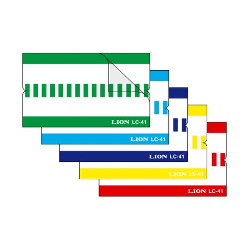 ライオン事務器　見出しラベル　透明保護フィルム付　A4タテ　5色5山用　30片（各色6片）　LC-42　1冊（ご注文単位1冊）【直送品】