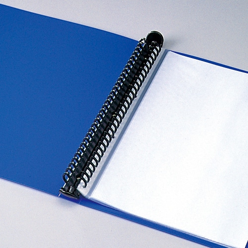 ライオン事務器 クリアーバインダー A4タテ 30穴 20ポケット付属 背幅30mm ブルー CB-543 1冊(ご注文単位1冊)【直送品】