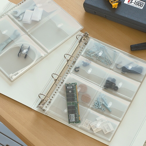 ライオン事務器 ポッケ de 整理 A4タテ 2・4・30穴 片面6ポケット マチ・フタ付 NP-6M 1パック(2枚)(ご注文単位1パック)【直送品】