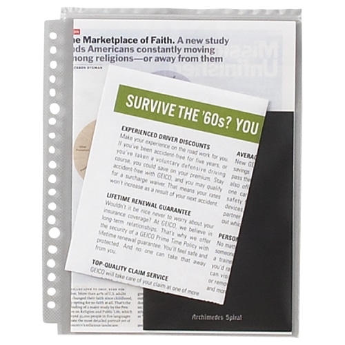 ライオン事務器　安心チャックポケット　A5タテ　2・20穴　底マチ付　AP-A5M　1パック（5枚）（ご注文単位1パック）【直送品】