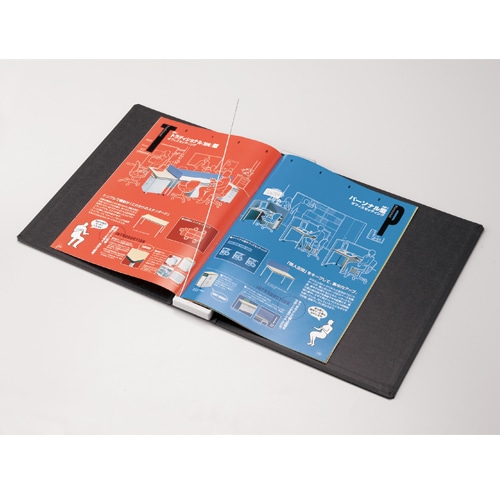 ライオン事務器 マガジンファイル ワイヤ式 A4タテ とじ厚50mm ワイヤ12本付 ブルー MF-53WC 1冊(ご注文単位1冊)【直送品】