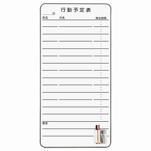 ライオン事務器 スチール コンタクトボード 行動予定表 435×875mm CT-3K 1枚(ご注文単位1枚)【直送品】