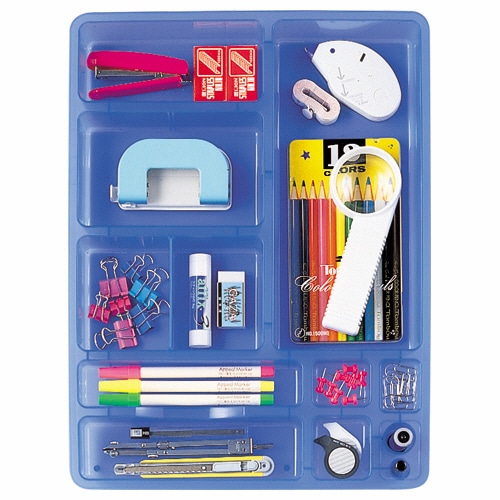 ライオン事務器　デスクイントレー　W320×D425×H48mm　ブルー　CS-58　1個（ご注文単位1個）【直送品】