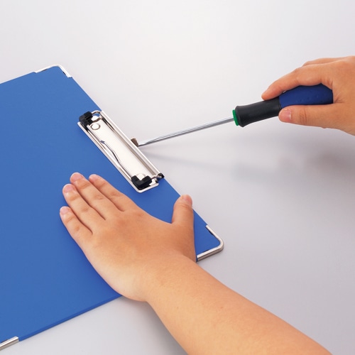 ライオン事務器　カラーボール用箋挟　クロス貼り　A4タテ　ブルー　CS-120C　1枚（ご注文単位1枚）【直送品】