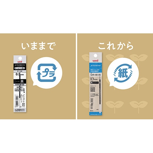 三菱鉛筆 油性ボールペン替芯 紙製パッケージ 0.7mm 赤 ジェットストリーム多色・多機能用 SXR8007K.15 1本(ご注文単位1本)【直送品】