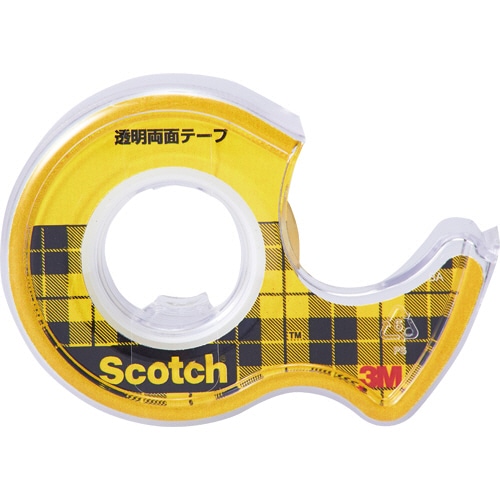 3M　スコッチ　透明両面テープ　ライナーなし　小巻　12mm×6m　W-12　1巻（ご注文単位1巻）【直送品】